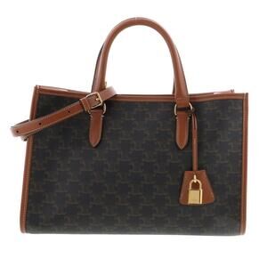 Celine Horizontal Cabas Tote Bag Shoulder Triomphe Brown ly